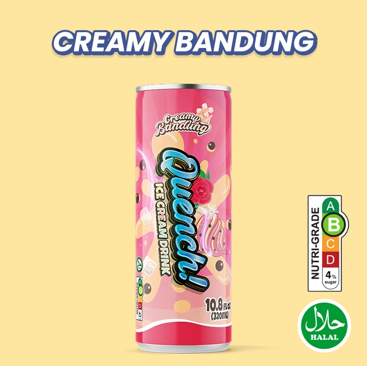 Quench Ice Cream Drink | Creamy Bandung (320ml X 6 Cans)