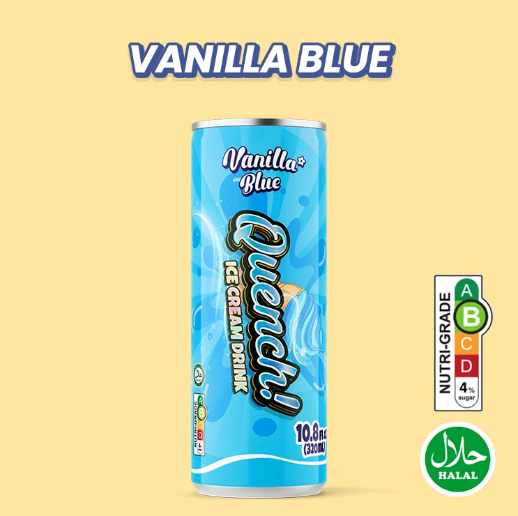 Quench Ice Cream Drink | Vanilla Blue (320ml X 6 Cans)