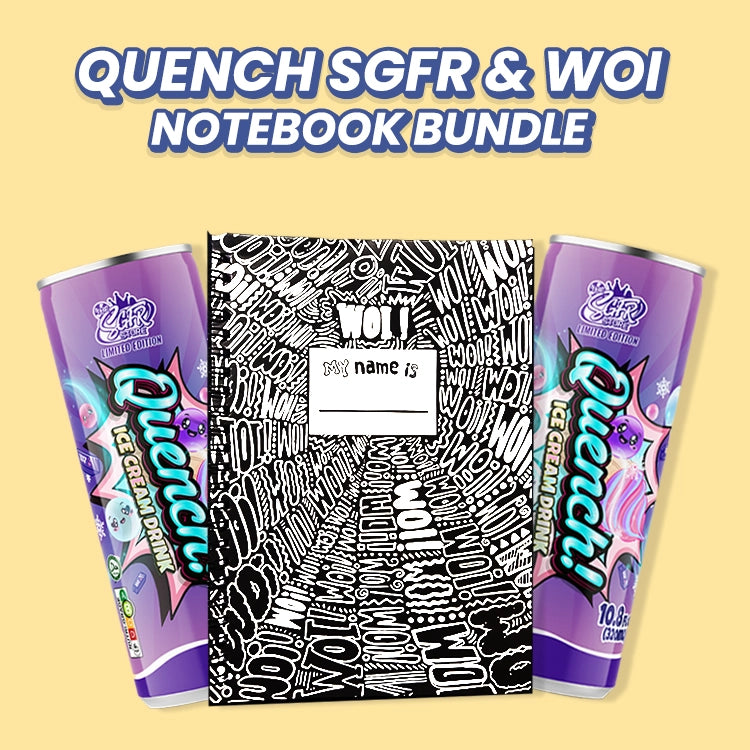 Luqmaan's WOI Notebook + SGFR Bubblegum Quench Bundle!