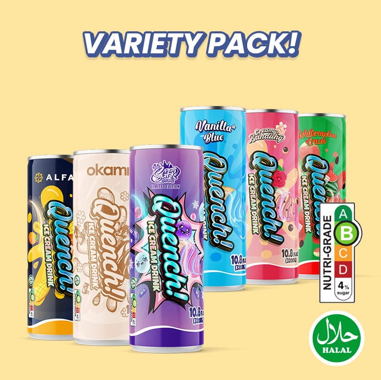 Quench Ice Cream Drink | Variety Pack! (320ml X 6 Cans)